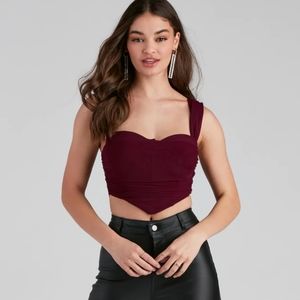 Plum Corset Crop Top Bustier Windsor XS